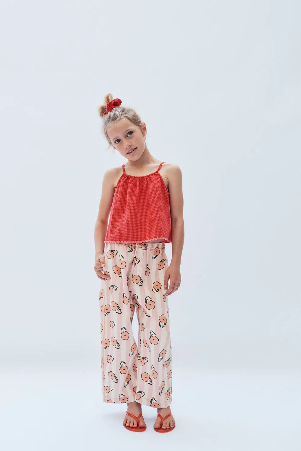 2-14 лет / Рубашка в клетку с волнистым краем, ограниченная серия ZARA, Red/Orange — фото 4