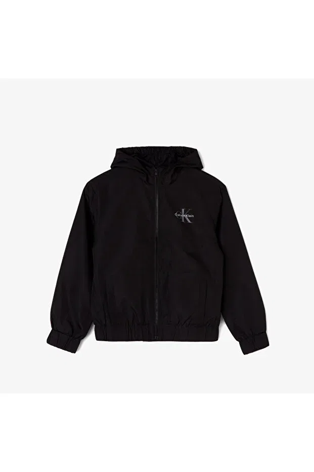 Детское пальто для девочек с принтом Monologo Essential Calvin Klein, Black