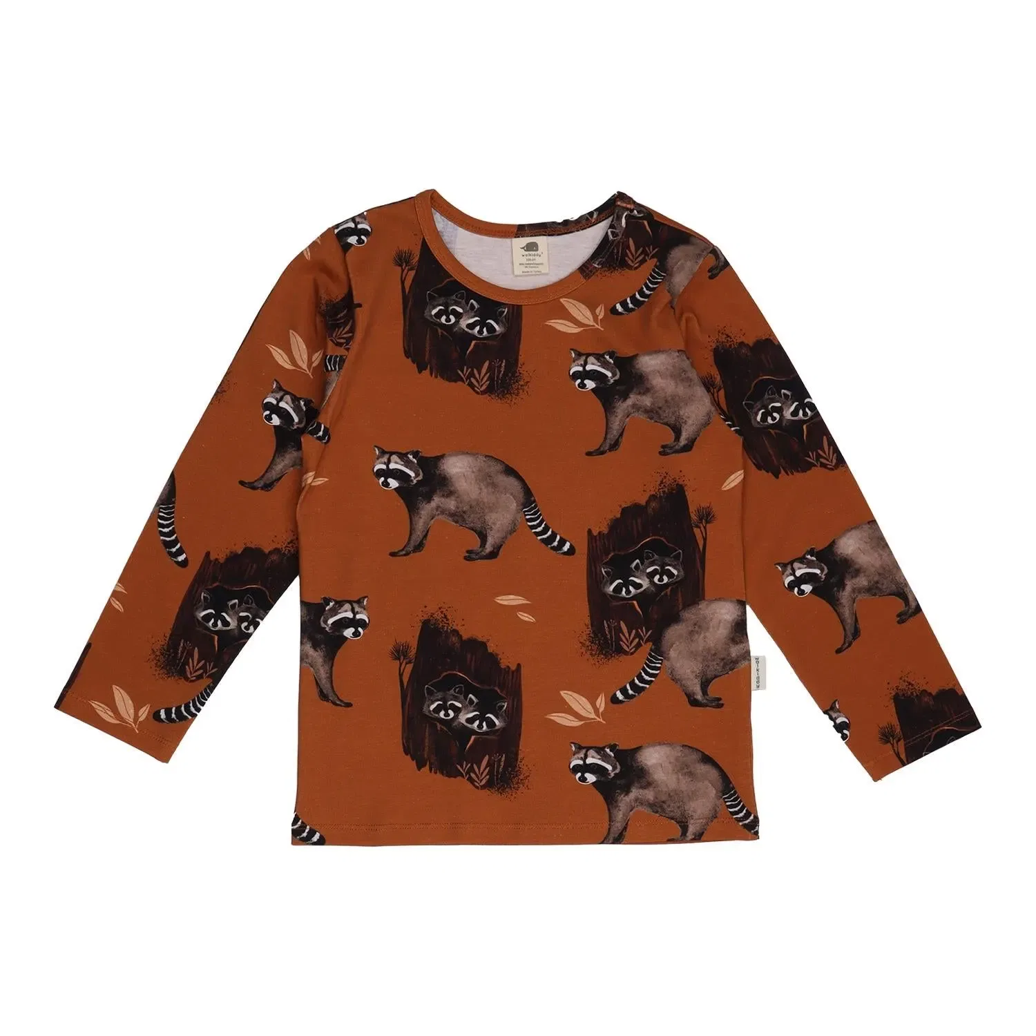 Лонгслив с принтом Curious Raccoons Walkiddy