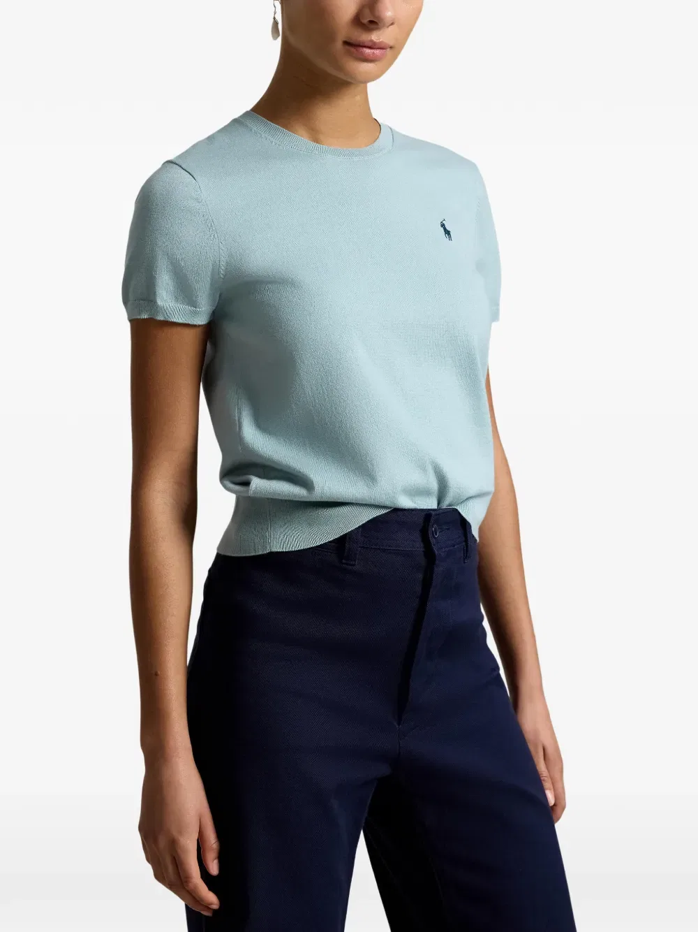 Вязаная футболка с вышивкой «пони» Polo Ralph Lauren, зеленый — фото 3