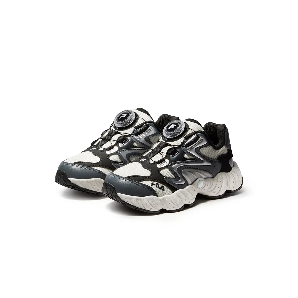 Детские кроссовки с закрытым носком FILA KIDS, Black/Milk White — фото 4