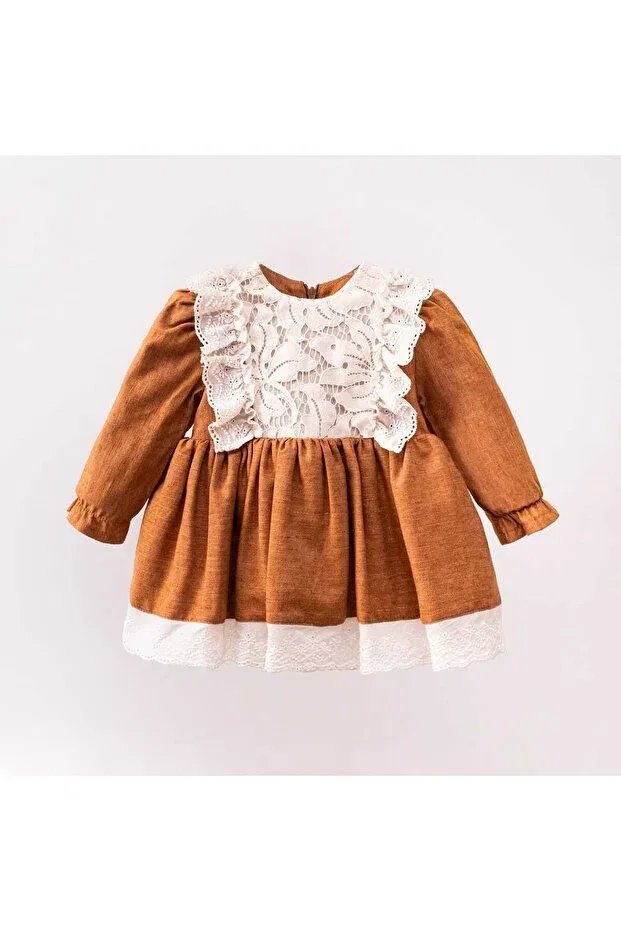 Детское платье для девочек с длинным рукавом gk6011 Cumino, Tan Color