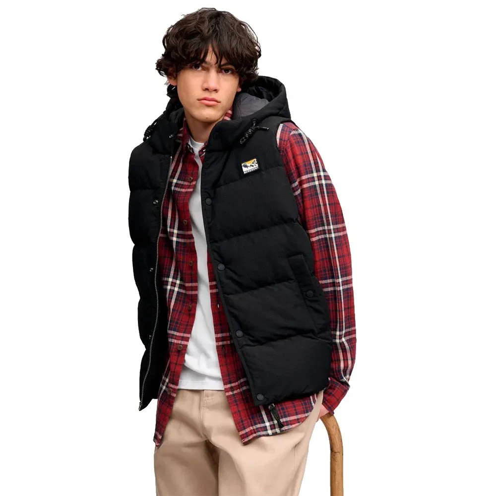 Мужской жилет с капюшоном Short Everest Superdry, Black — фото 4