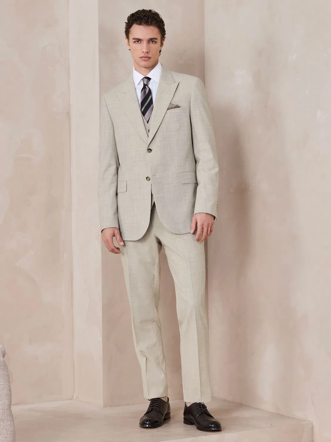 Пиджак костюмный Regular Fit Wool Blend, Neutral Next — фото 2