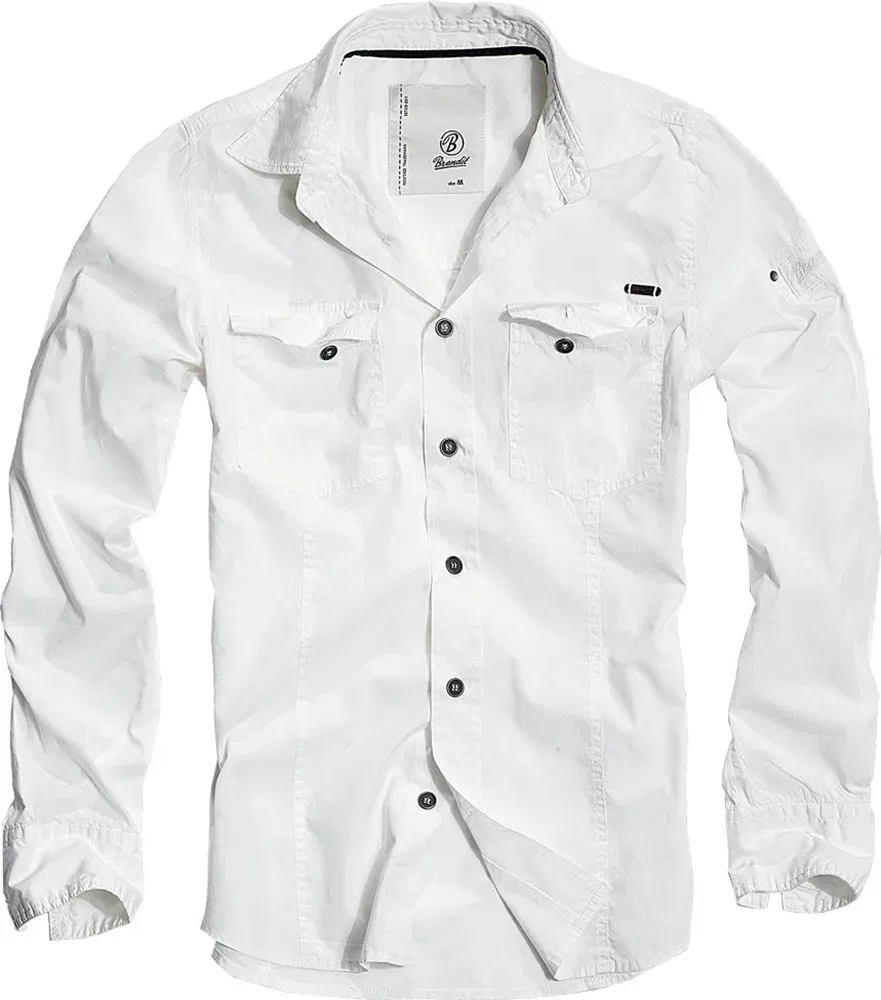 Мужская рубашка Slim Fit с длинным рукавом Brandit, White