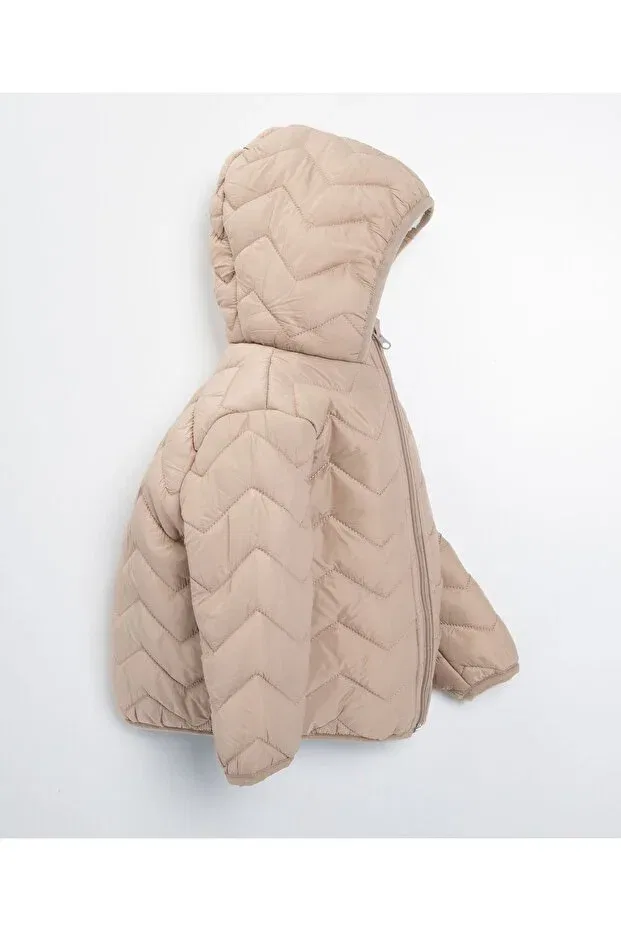 Детское пальто для девочек джинсовое Midimod Gold, Beige — фото 3