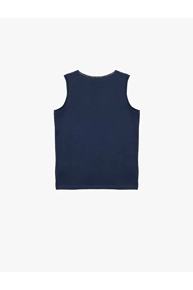 Детский хлопковое полукомбинезон-майка для мальчиков Koton, Navy Blue — фото 4