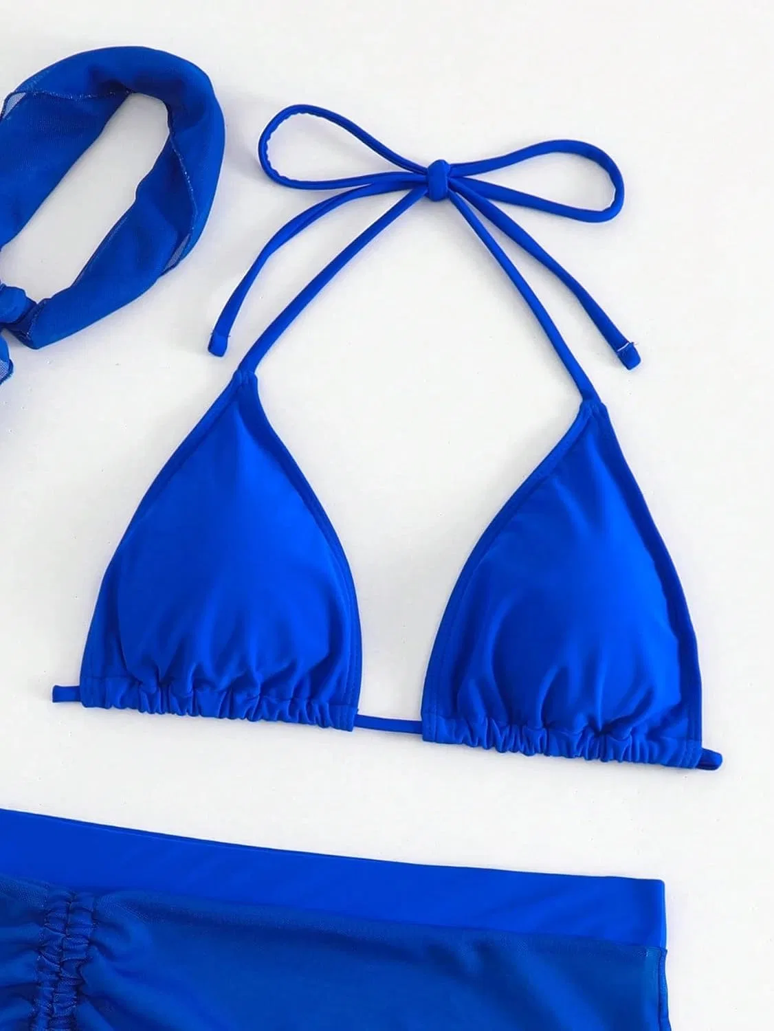 Женский бикини-комплект с завышенной талией, 4 предмета, Royal Blue — фото 4