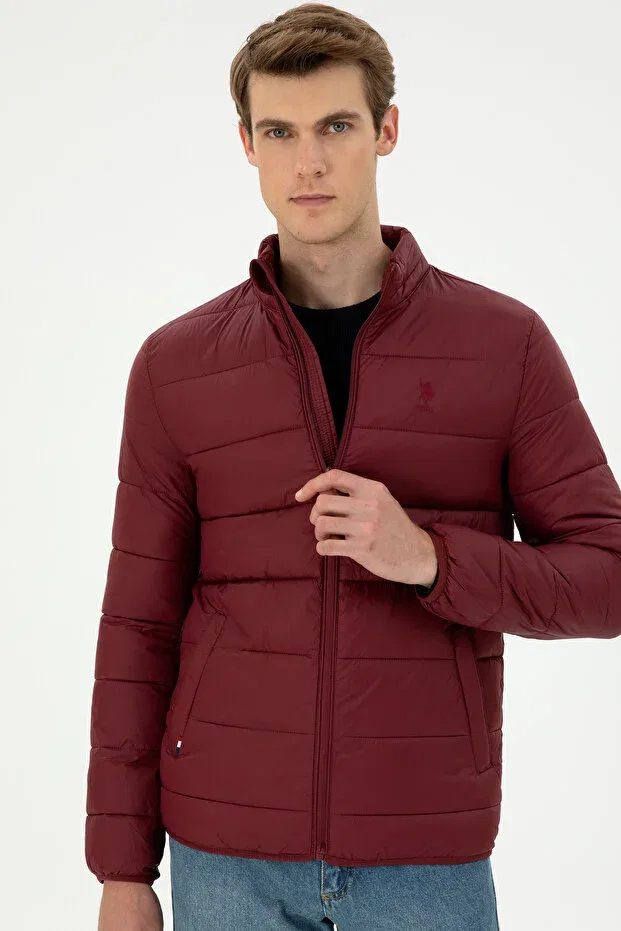 Мужской пуховик с длинным рукавом U.S. Polo Assn., Burgundy — фото 3
