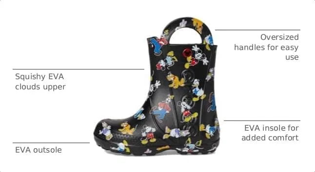 Детские дождевые сапоги для мальчиков с принтом Handle It Rain Boots Crocs, Mickey Friends — фото 3