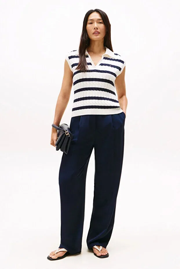 Женские брюки прямого кроя из твила Tommy Hilfiger, Blue