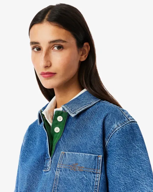 Рубашка поло Lacoste из денима, CF0052-55G, цветной — фото 2