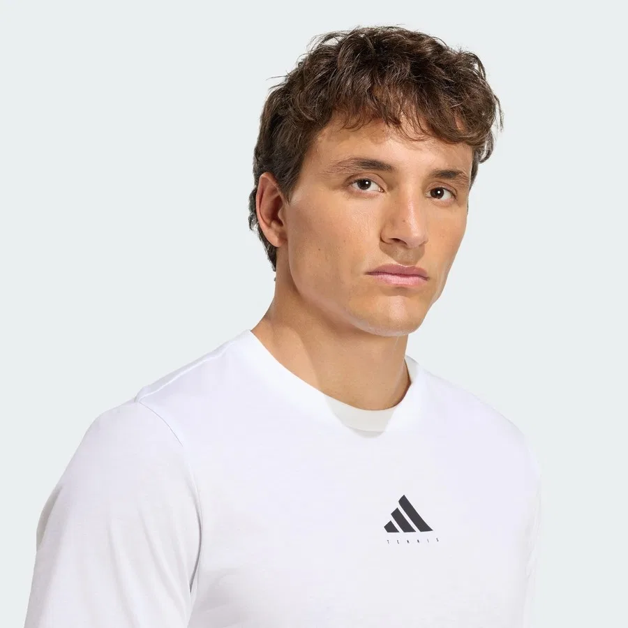 Футболка спортивная с принтом Performance KR2331 Tennis Category Graphic adidas, Бело-черный — фото 4