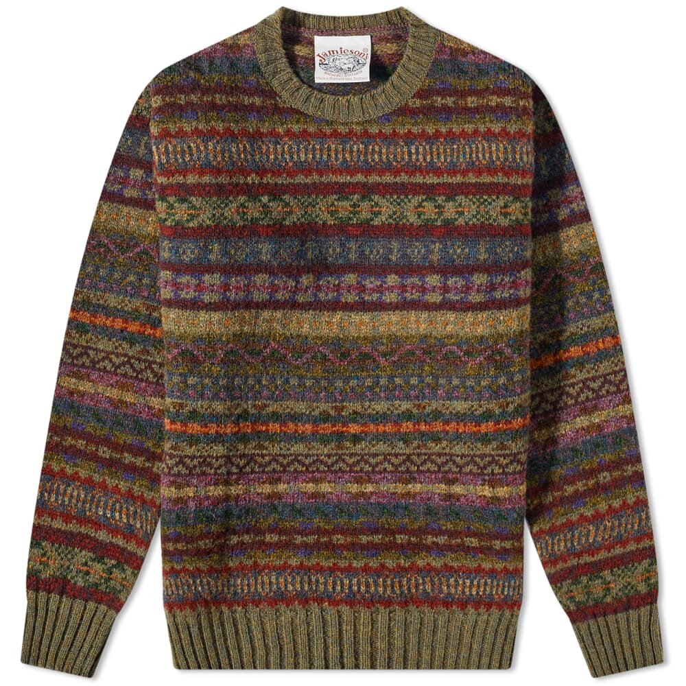 

Джемпер Jamieson's of Shetland Fair Isle Crew Knit, Коричневый, Джемпер Jamieson's of Shetland Fair Isle Crew Knit