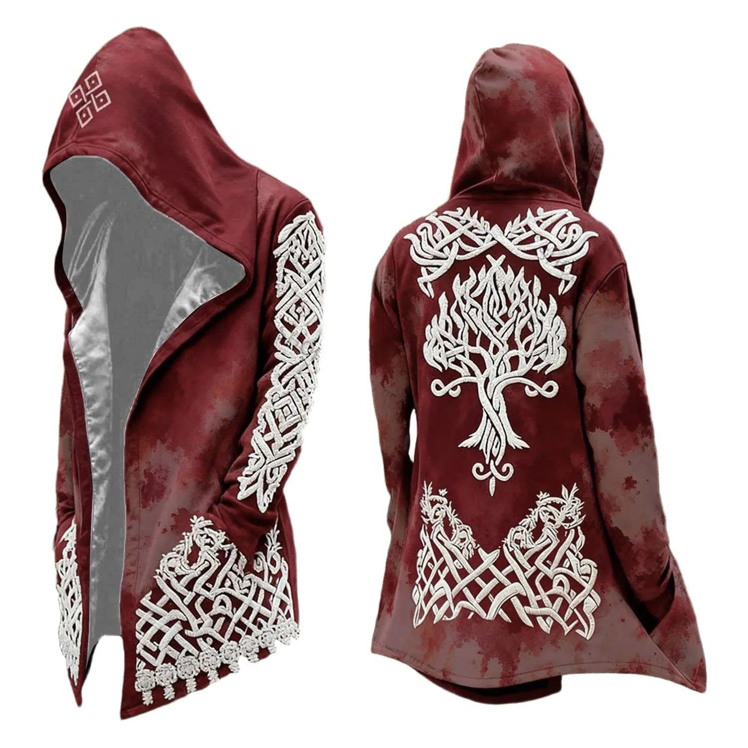 Мужское пальто с капюшоном и молнией Medieval Knit, Rosso #24