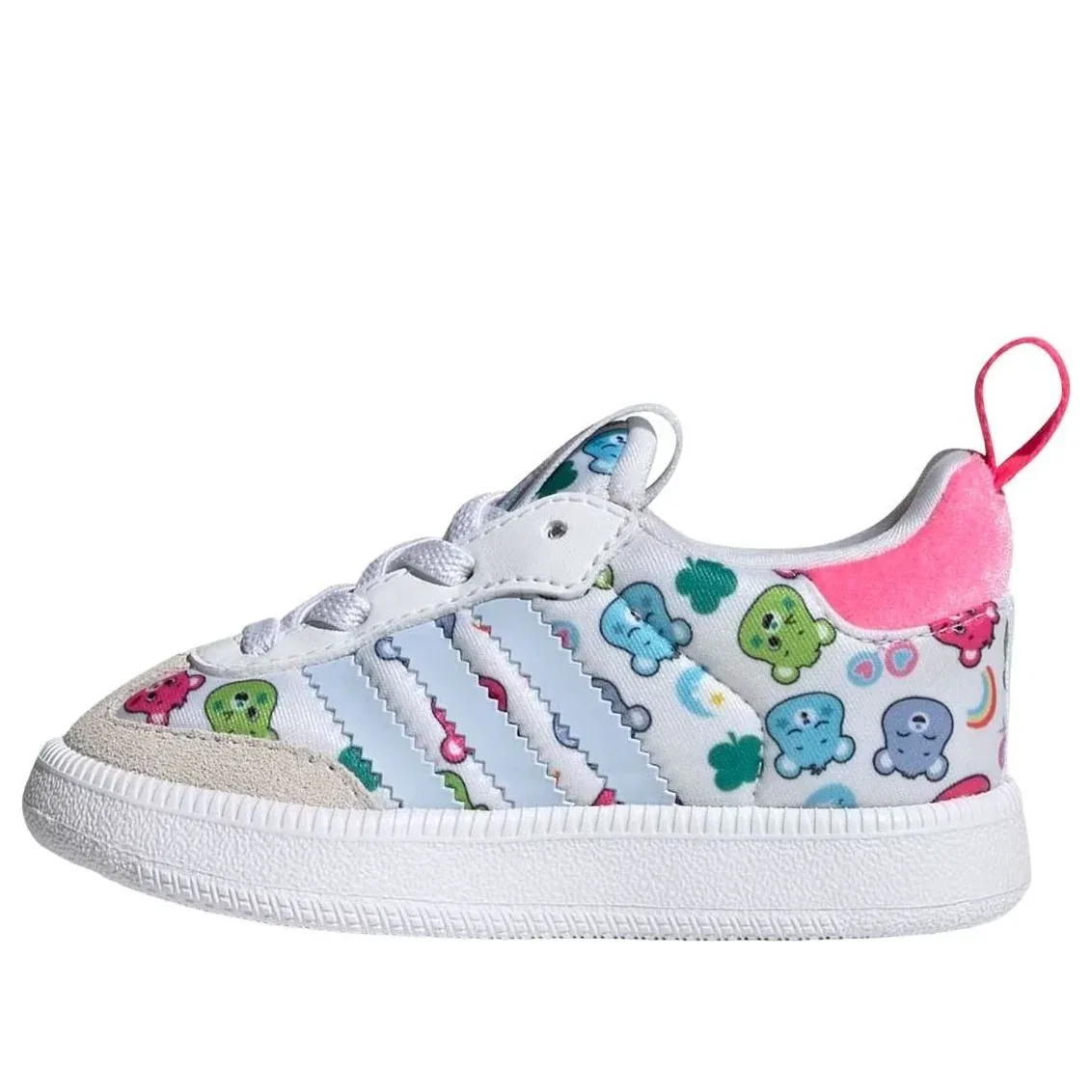 Детские кроссовки с кожаным верхом Samba Quick On 'Care Bears' adidas, Cloud White / Crystal Sky / Crystal White