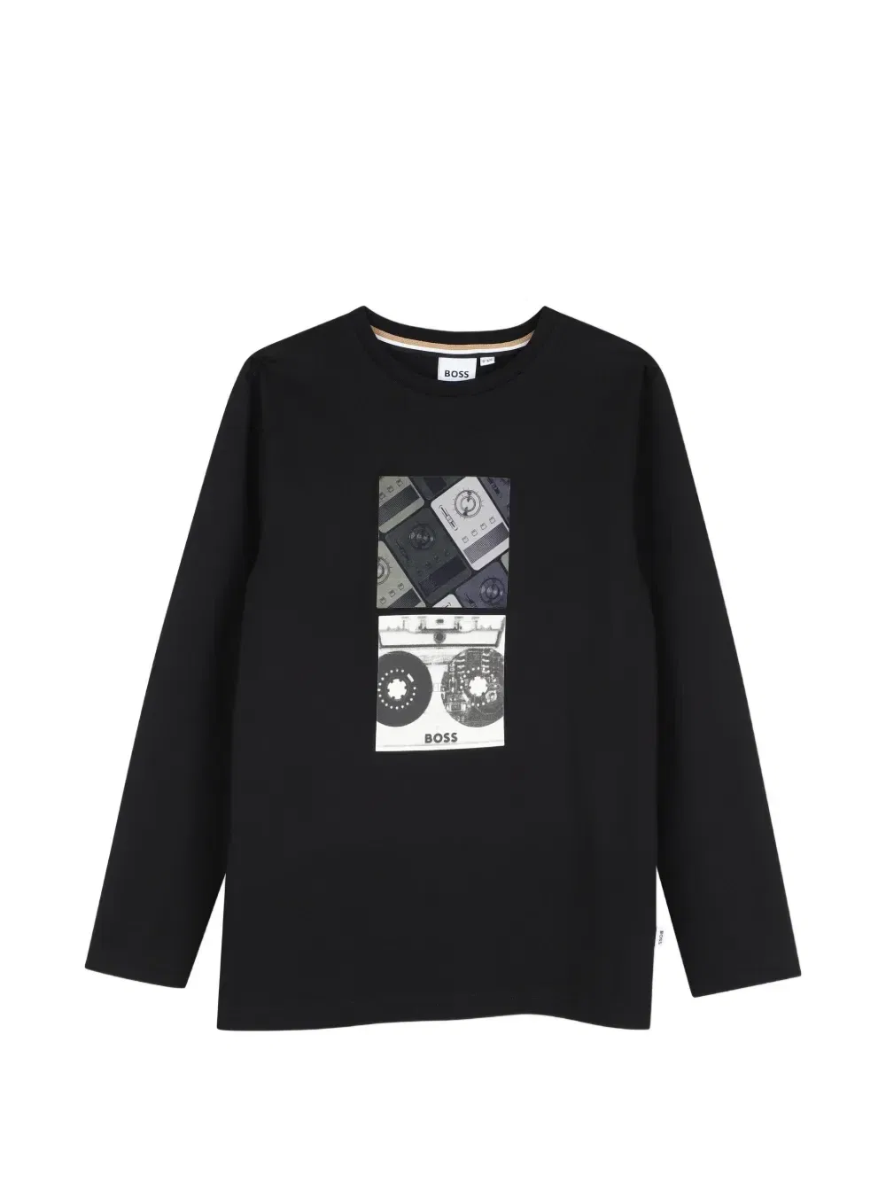 Лонгслив с графичным принтом Boss Kidswear, черный