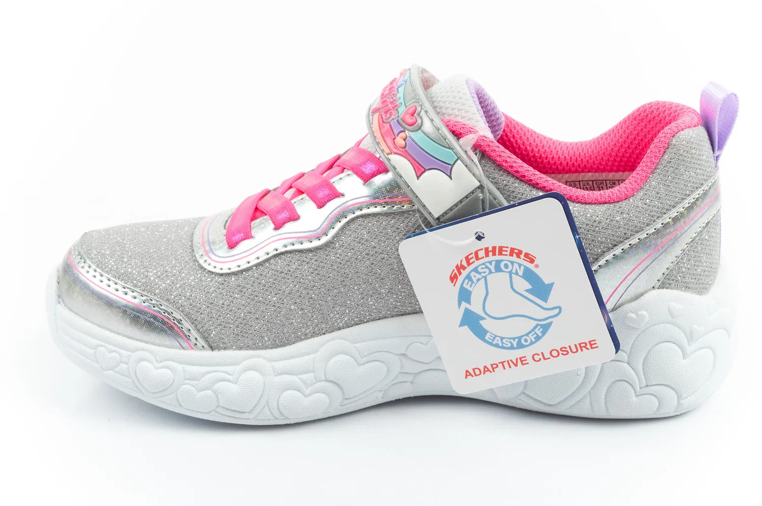 Детские кроссовки для девочек с LED-подсветкой S Lights Skechers, Silbergrau Bunt — фото 3