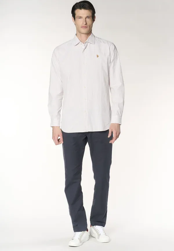 Рубашка хлопковая с льном Shirt U.S. Polo Assn., мультиколорe — фото 2