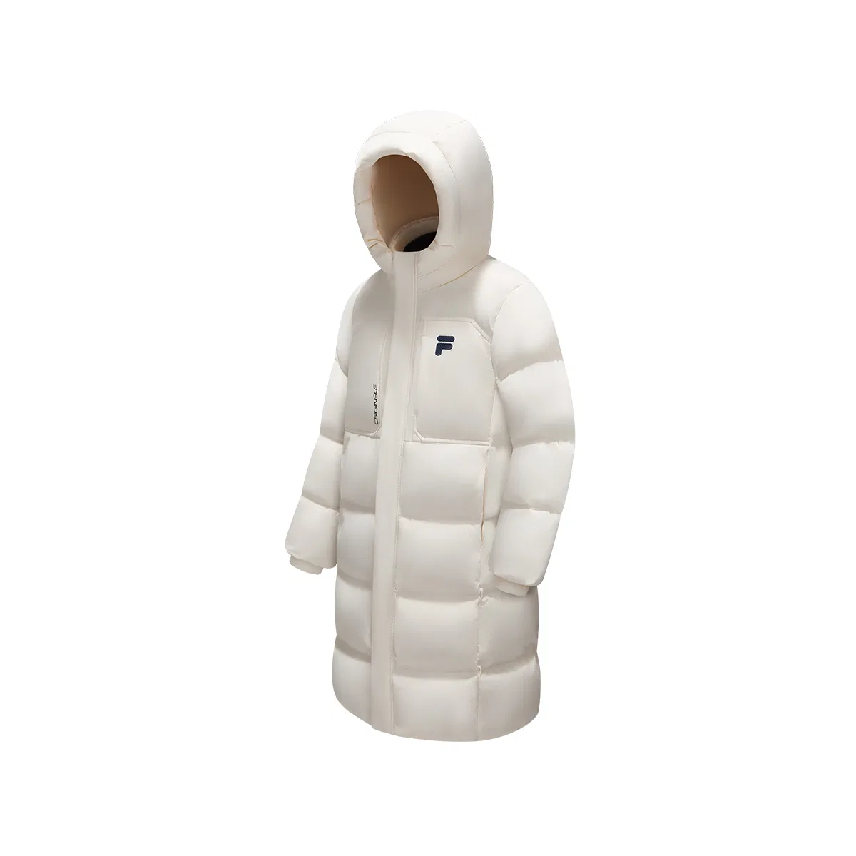 Детский пуховик с капюшоном утепленный ветрозащитный FILA KIDS, Maltose White