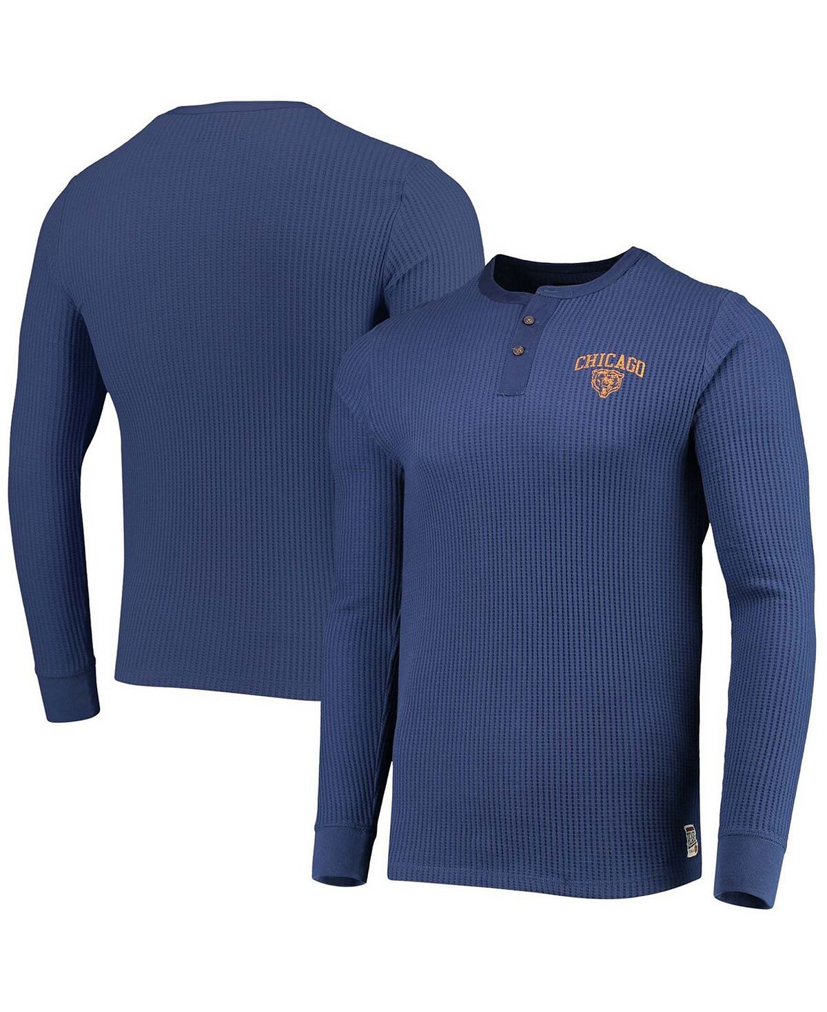 

Мужская темно-синяя футболка с длинным рукавом chicago bears thermal henley Junk Food, синий