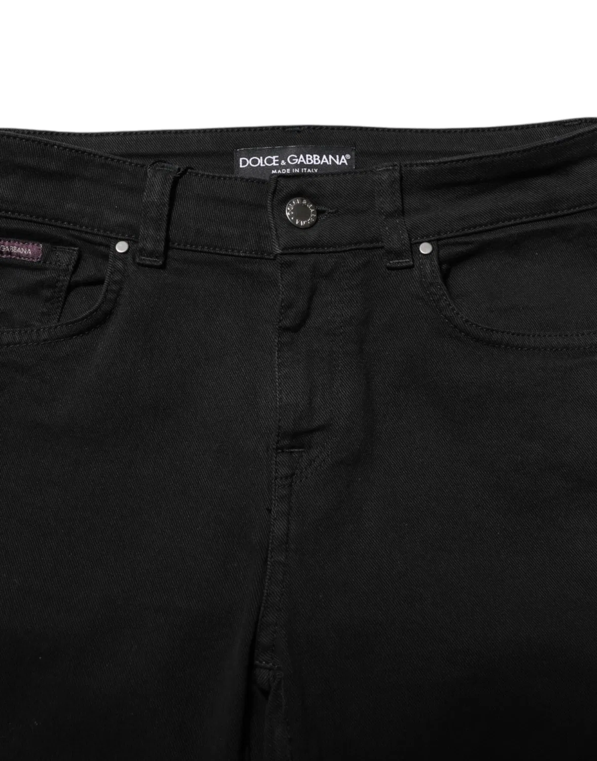 Женские джинсы скинни с логотипом Skinny Mid Waist Denim Jeans Dolce & Gabbana, Black — фото 4