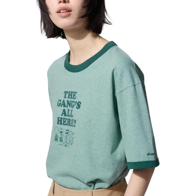 Детская футболка с круглым вырезом Unisex Green UNIQLO, Green — фото 4