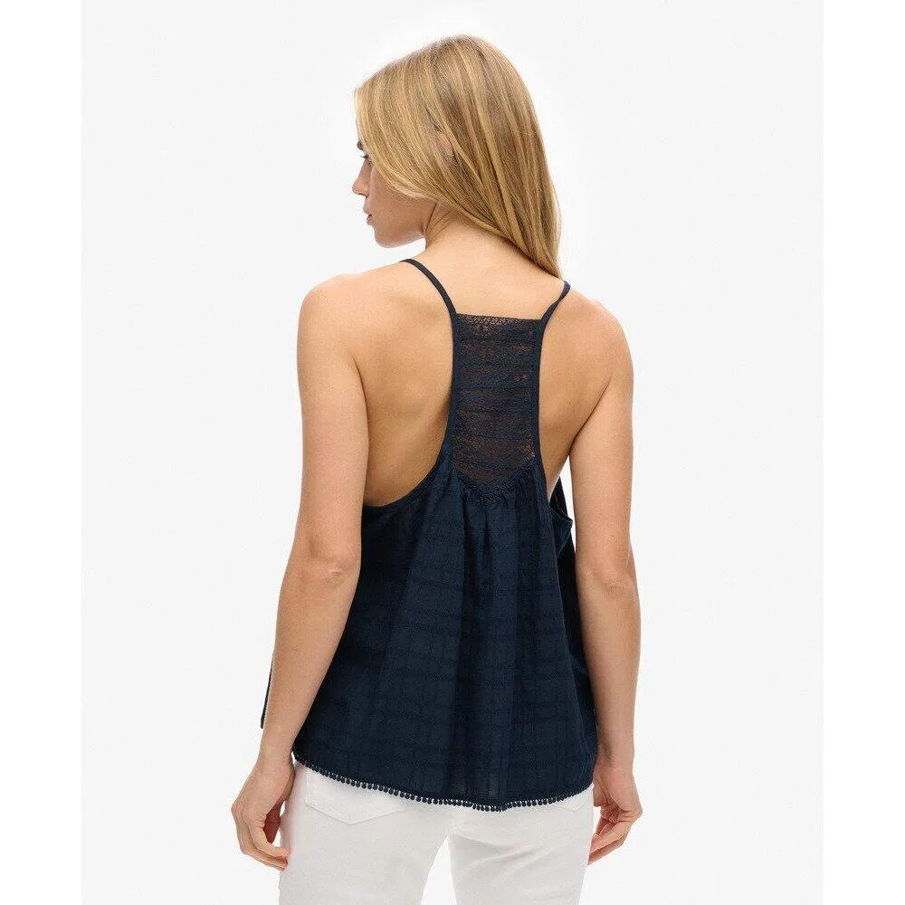 Женский кружевной топ Beach Superdry, Blau — фото 4