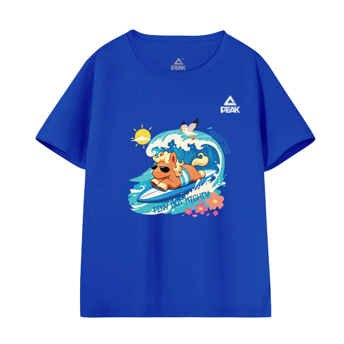 Футболка детская с круглым вырезом, умеренной растяжимости, PEAK, Colorful Blue