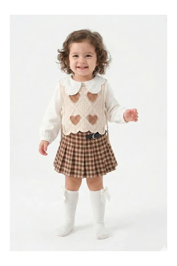 Детский комплект для девочек с принтом Basics Mini Baray, Brown