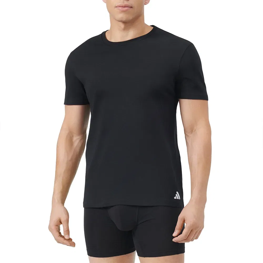 Комплект нижнего белья с коротким рукавом из 3 штук Adidas, черный