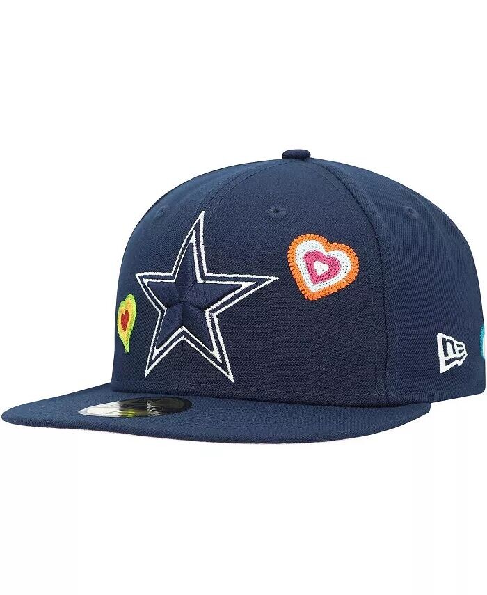 

Мужская темно-синяя шляпа Dallas Cowboys Chain Stitch Heart 59FIFTY приталенная шляпа New Era, синий