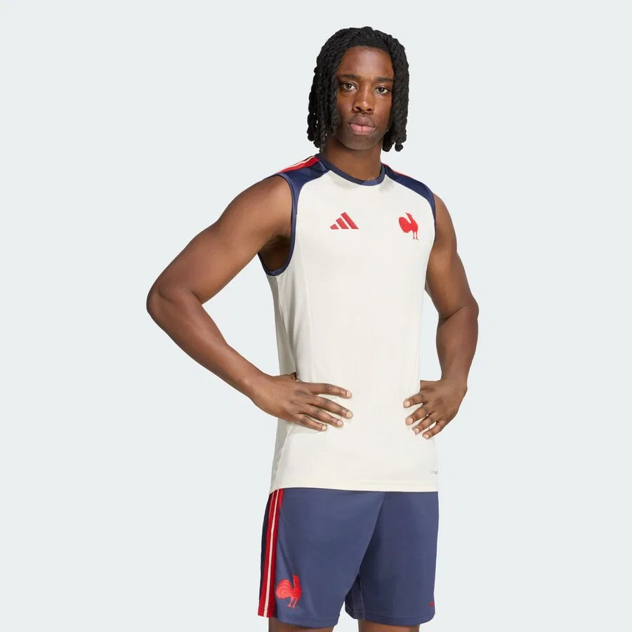Белая футболка ADIDAS PERFORMANCE Performance «Frankreich Rugby» — фото 2