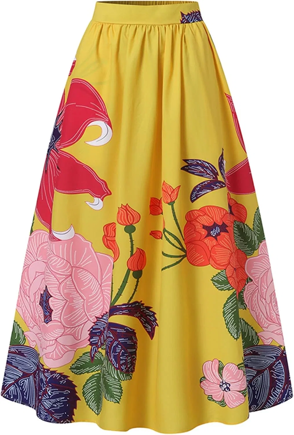 Женская длинная юбка казуал Summer Beach Western Skirts, Yellow — фото 4