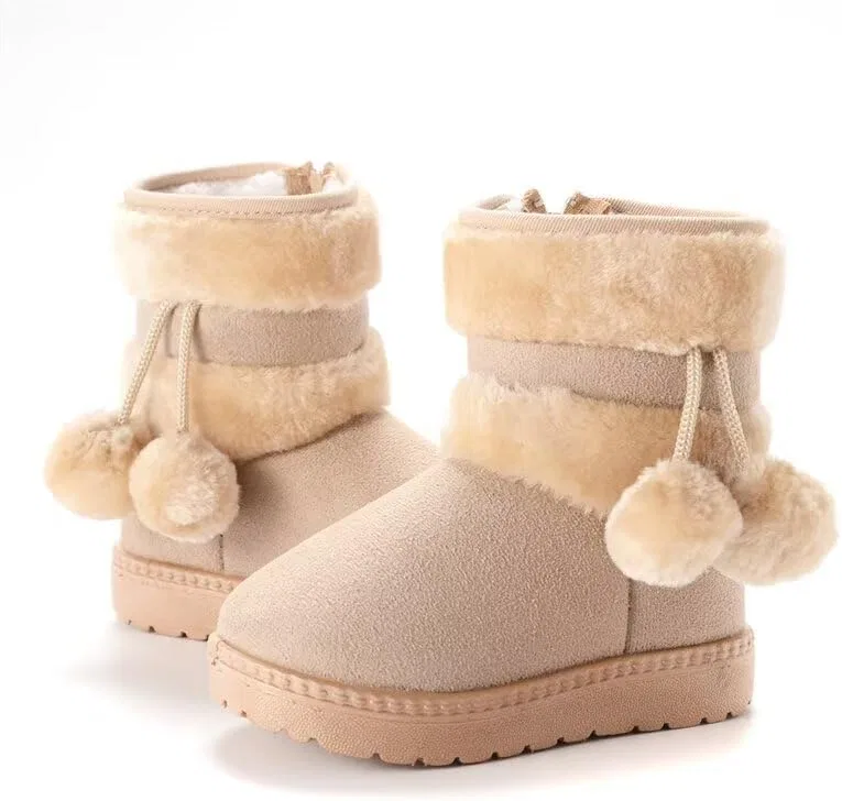 Детские зимние сапоги для девочек с бархатом Zonkacen, Khaki — фото 2