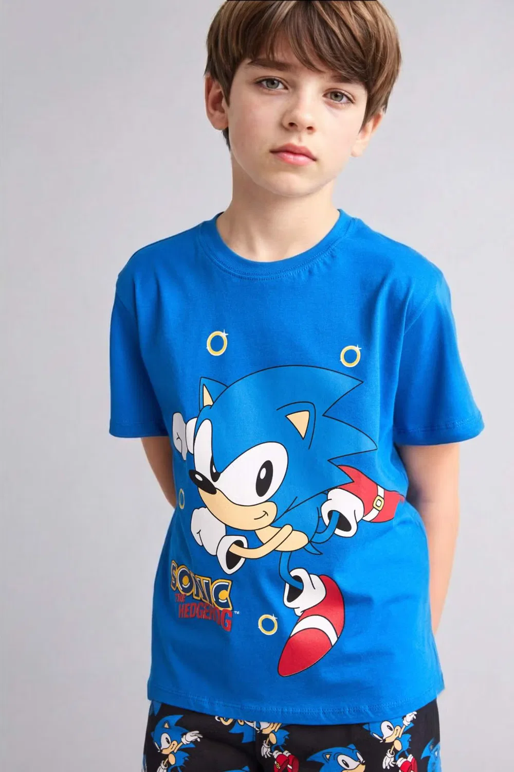 Комплект пижамы с принтом Sonic the Hedgehog Defacto, синий — фото 3