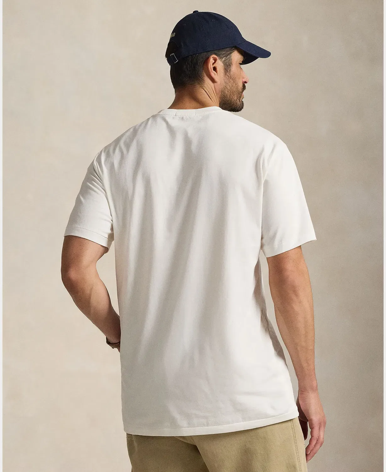 Мужская футболка больших размеров с принтом Polo Bear Polo Ralph Lauren, Blanco Roto — фото 2