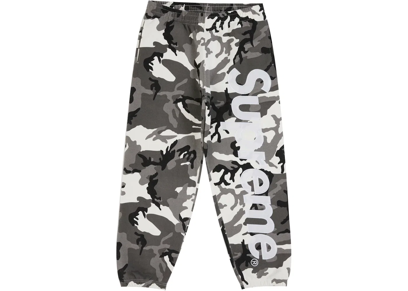Мужские спортивные штаны с сатиновой аппликацией Sweatpant (SS26) Supreme, Snow Camo