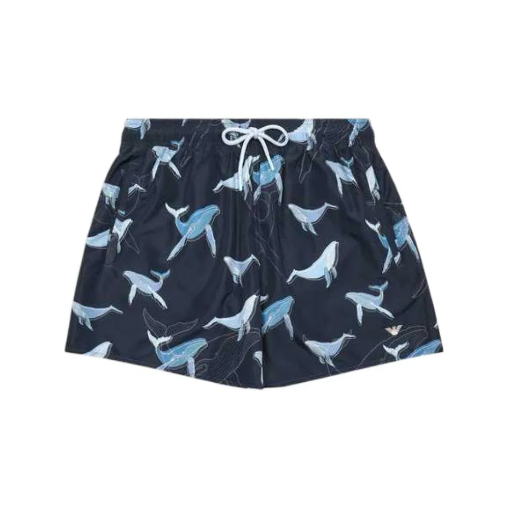 Мужские плавки для пляжа с принтом SS25 Beach Shorts FB075 EMPORIO ARMANI, Blue