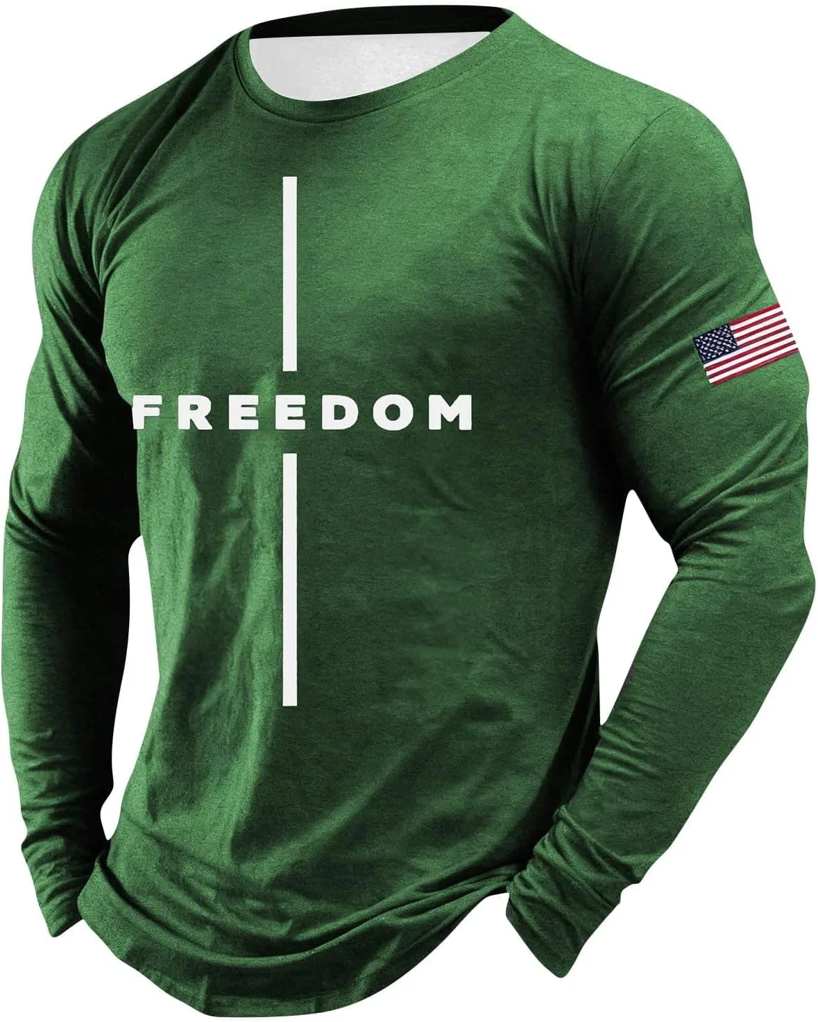 Мужская футболка с принтом FREEDOM, длинный рукав, 5 штук — фото 4