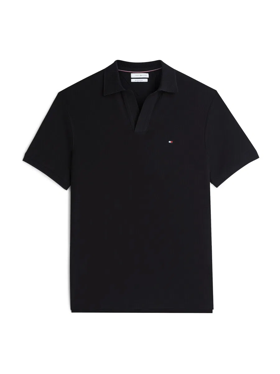 Рубашка TOMMY HILFIGER 'Relaxed Fit Stripe Crepe' черного цвета