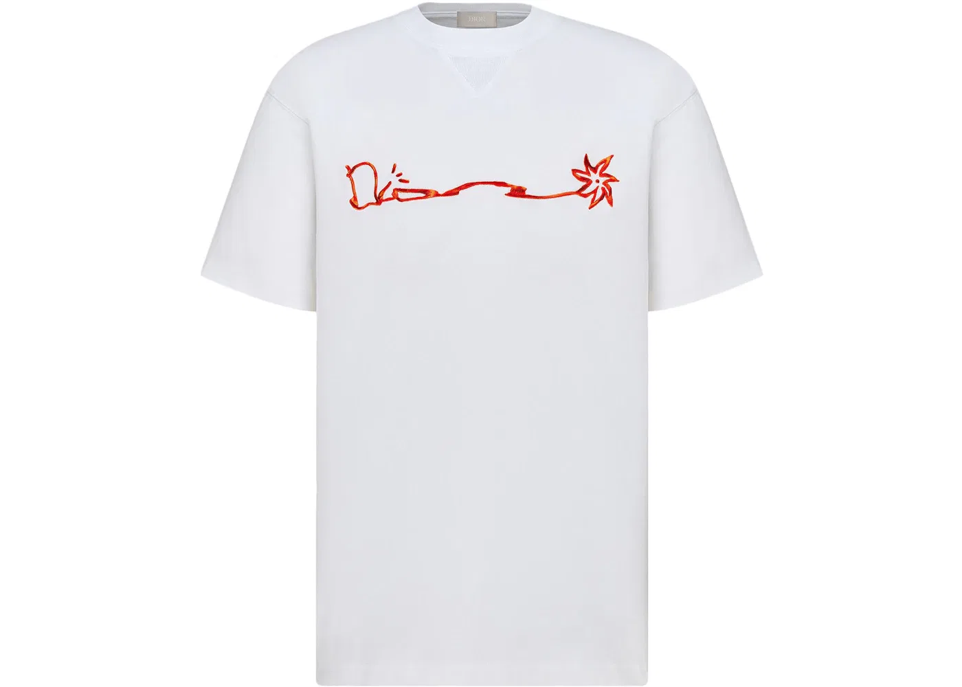 Мужская футболка оверсайз Dior x CACTUS JACK T-shirt, White/Red