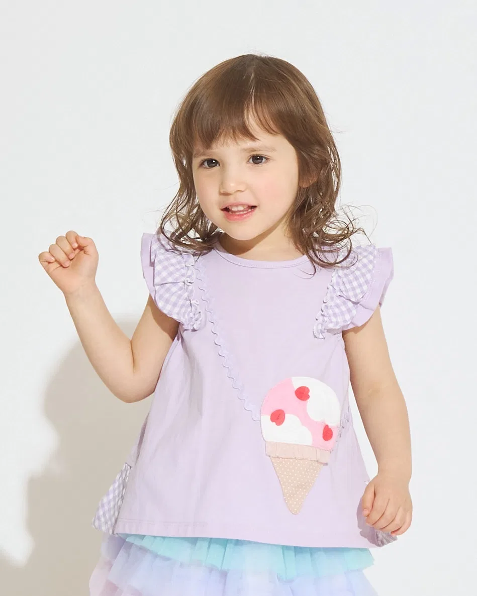 Детская футболка с принтом 31 Ice Cream Полароид Tシャツ Baby Cheer, Lavender