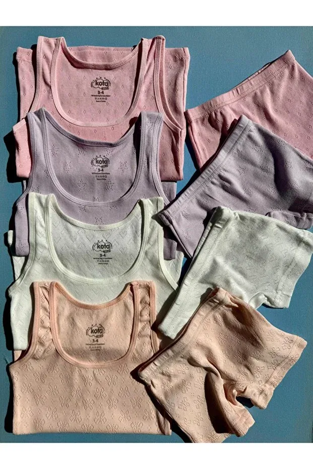 Детский комплект для девочек хлопковый 4 предмета Victroy, Nude Color