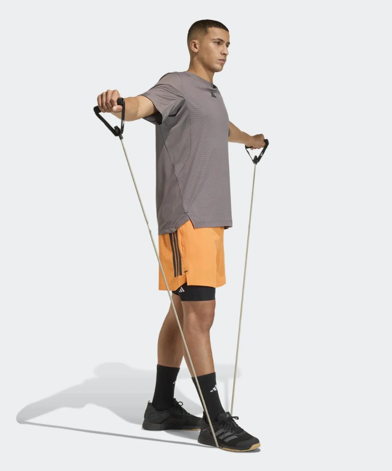 Мужские шорты D4T Power Three Stripes Adidas, Orange — фото 3