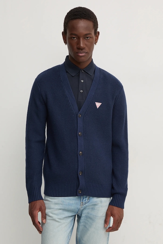 

Кардиган с добавлением шерсти Guess Jeans, темно-синий