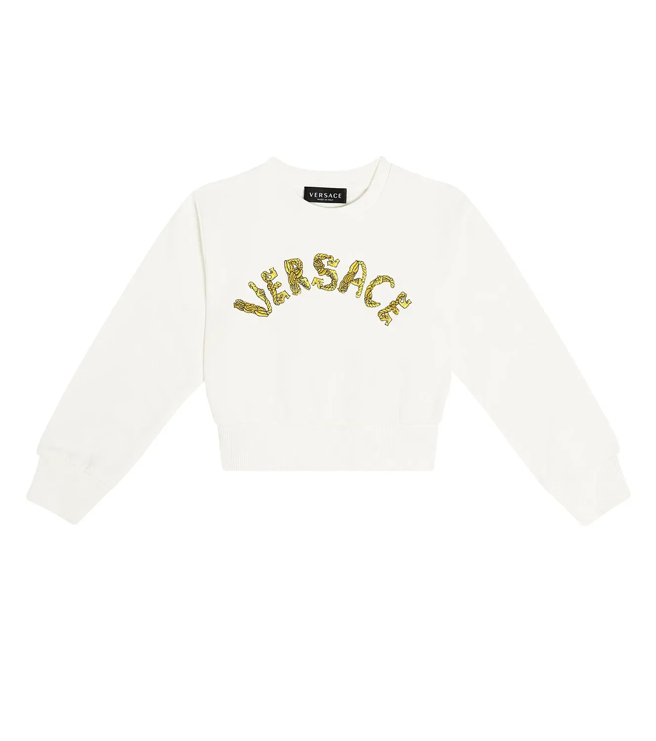 Детский хлопковый свитшот с логотипом Versace Kids, белый
