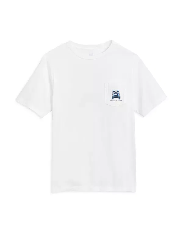 Детская футболка для мальчиков с логотипом X Jeep Boys' Logo Pocket Cotton Tee Vineyard Vines, белый