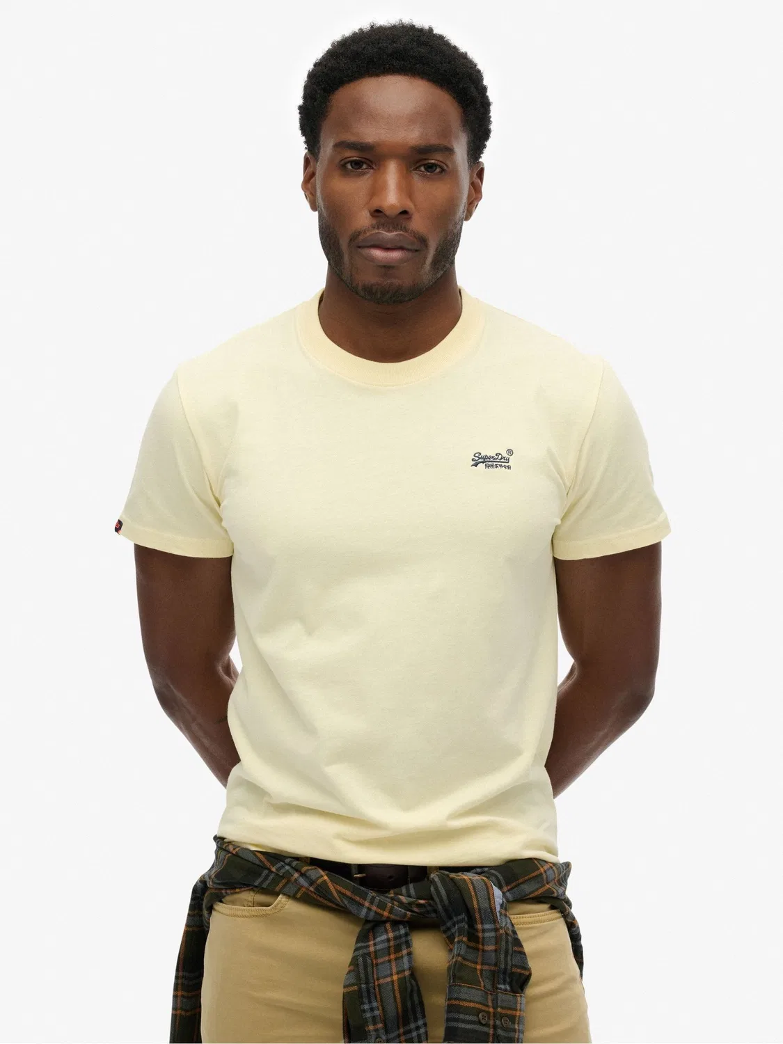Футболка с вышитым логотипом Superdry Essential, желтая — фото 2