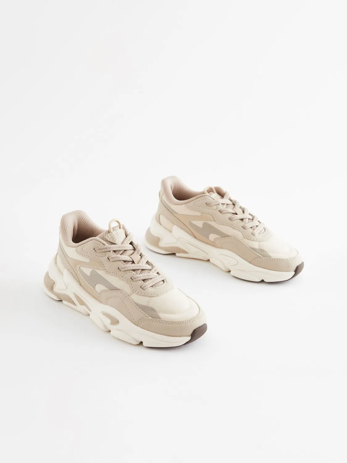 Кроссовки на эластичных шнурках Neutral Elastic Lace Trainers Next, нейтральный